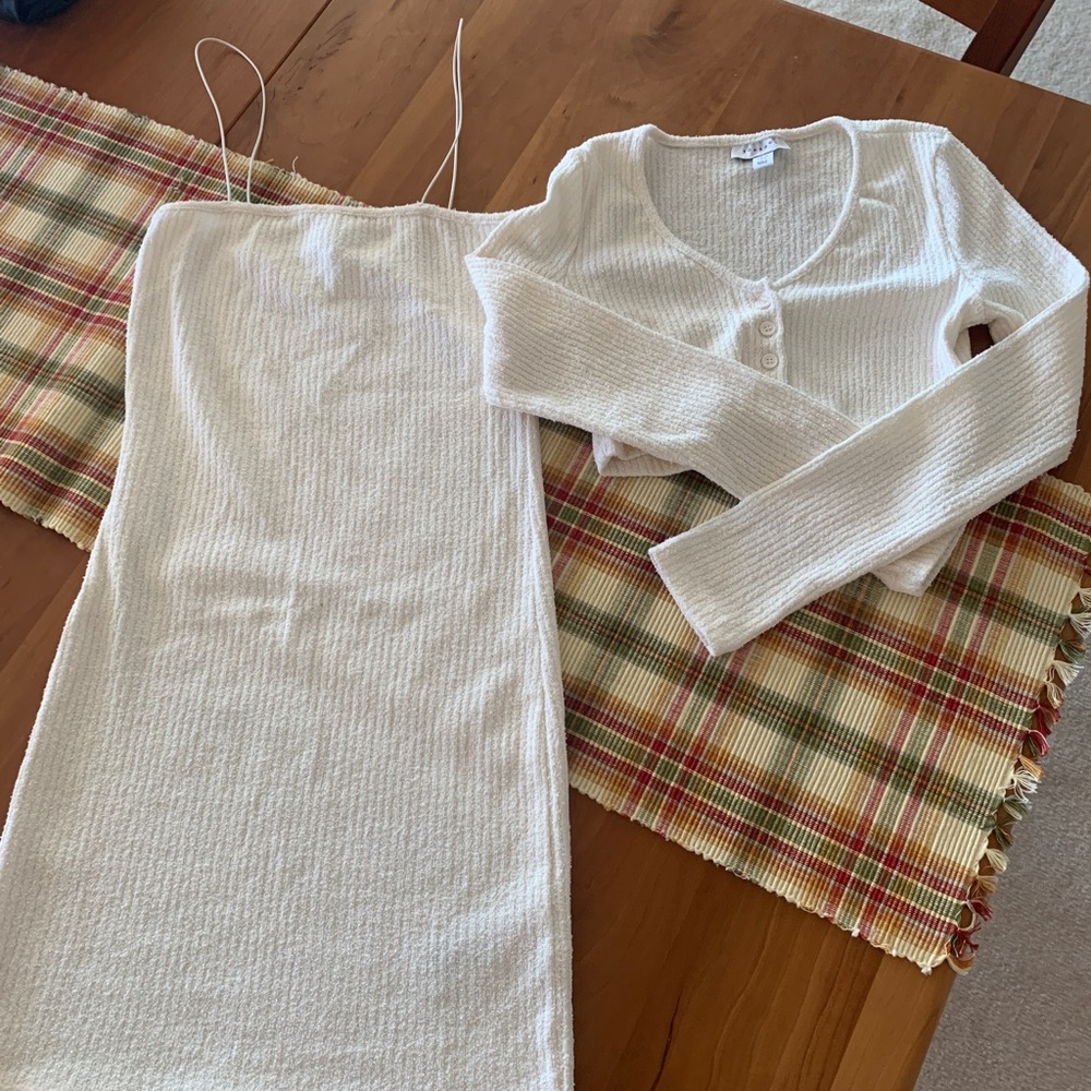 Topshop off white matching set